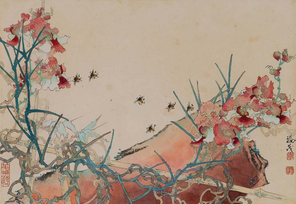 Lee Hock Moh, Peonies and Bees
